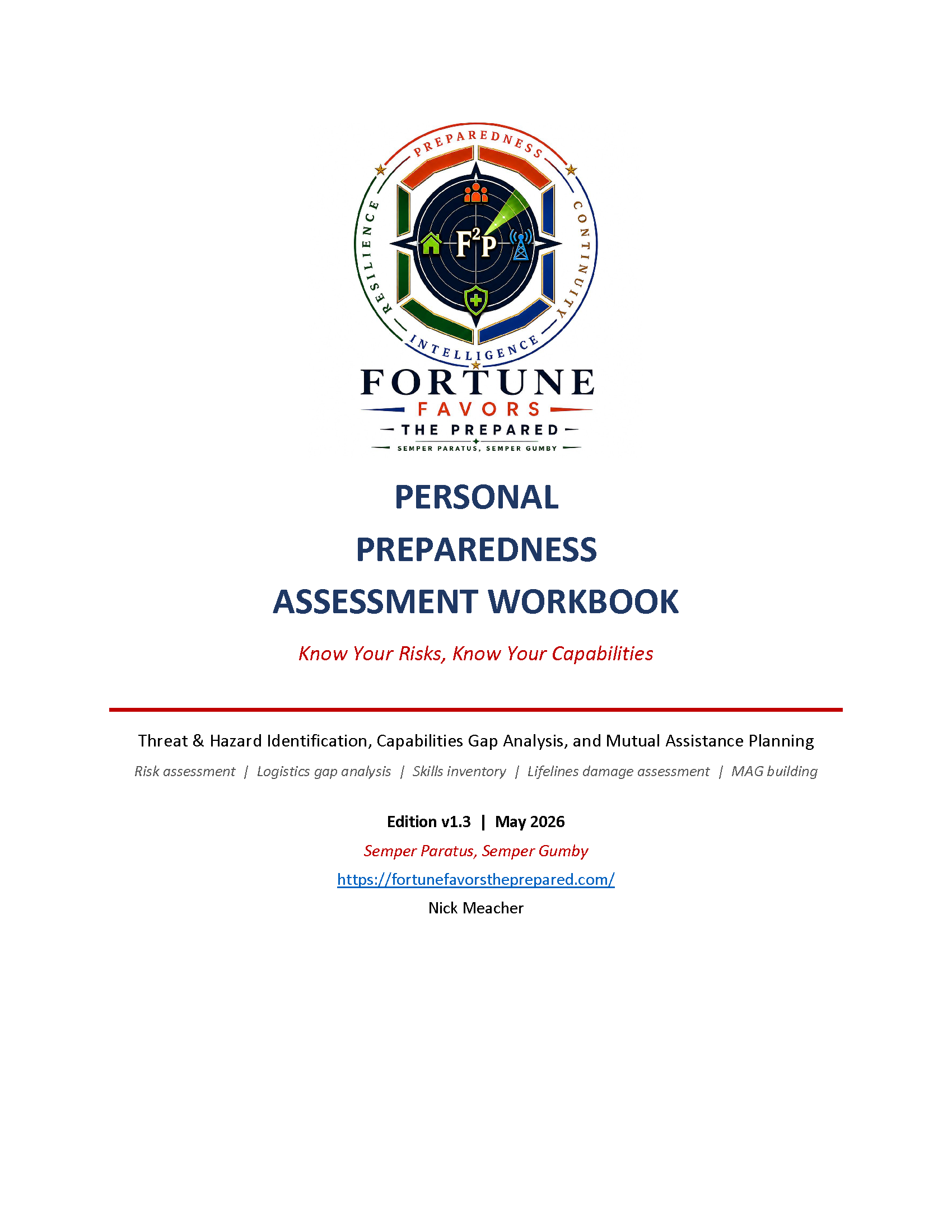 Personal Preparedness Assessment Workbook