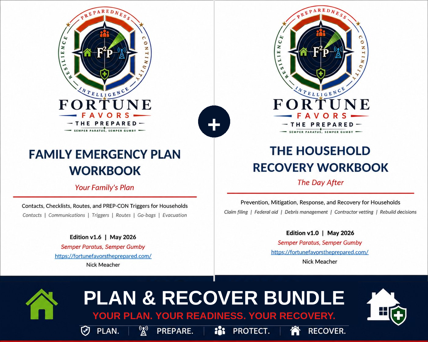 Bundle - Family Emergency Plan and Household Recovery Workbooks