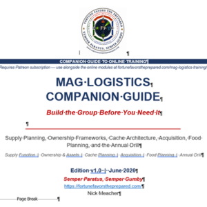 LOG-01 MAG Logistics Online Training Companion Workbook & Dataset Answer Key
