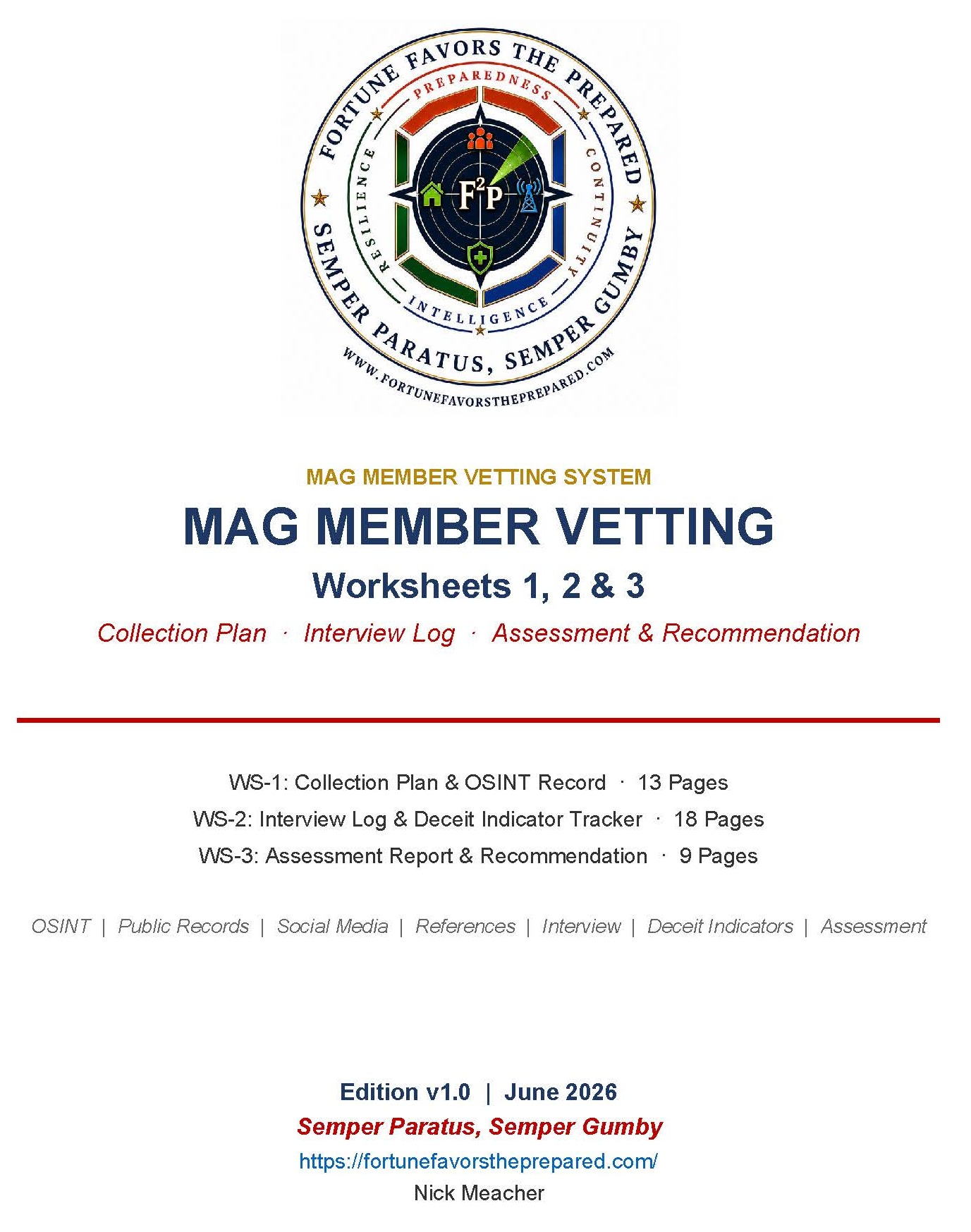 SEC-01 MAG Vetting Worksheets Set