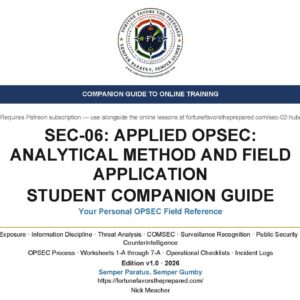 SEC-06 Applied OPSEC: Analytical Method and Field Application Student Guide