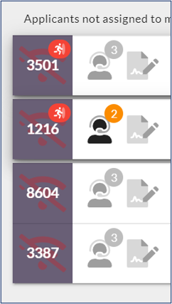 ExamTools applicant tiles showing running man icon indicating applicant is requesting to join the session