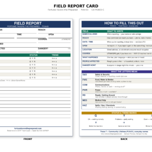 PLN-03-C Community SITREP Field Report Card - Color